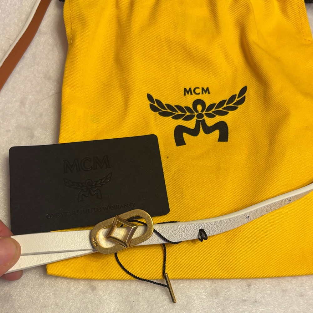 $25 start MCM White and Brown Belt Bag - Picture 6 of 13